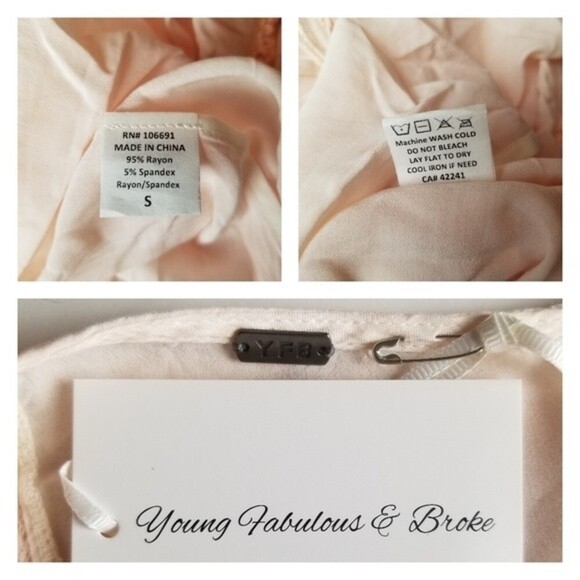 Young Fabulous & Broke 'Joplin' Boho Balloon Sleeve V-Neck Midi Dress Small NWT - Picture 9 of 13